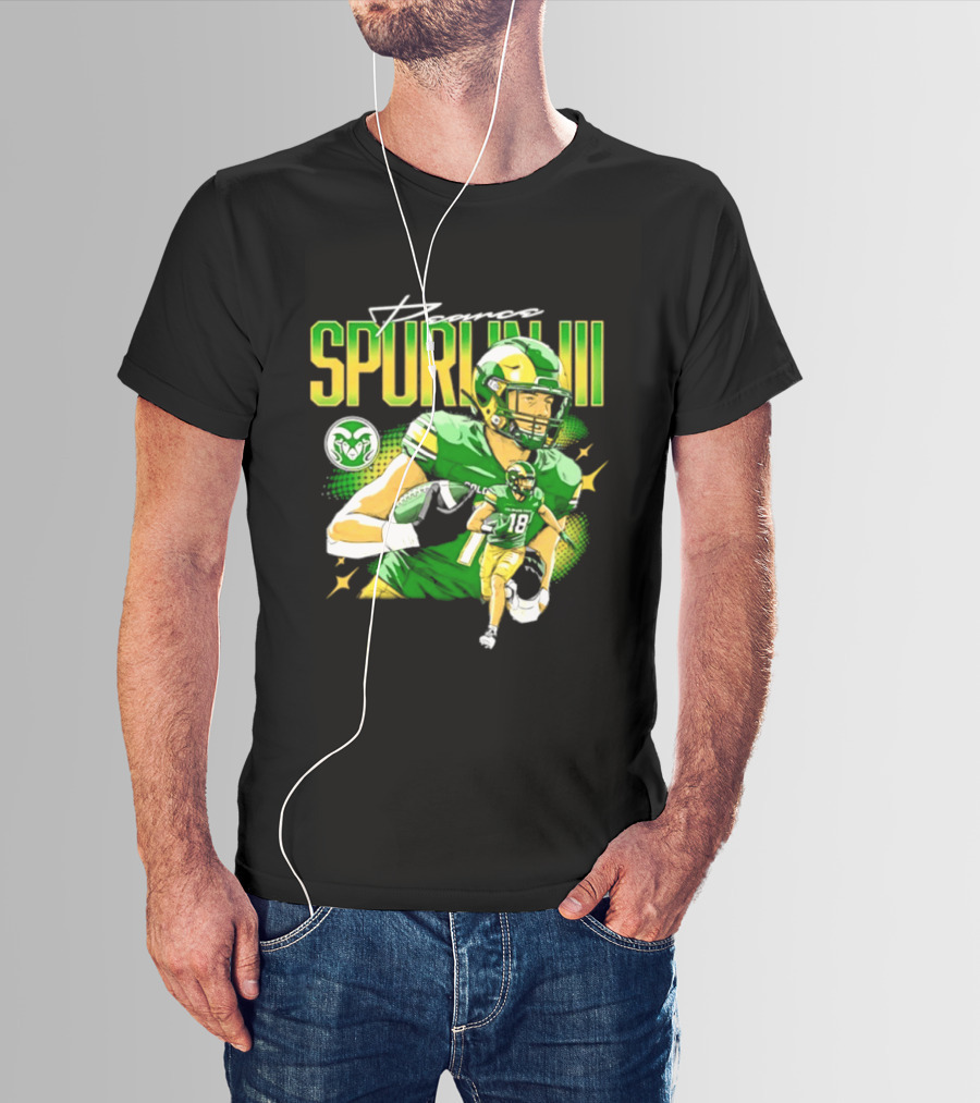 Pearce Spurlin III 18 Colorado State Rams Football NCAA T-Shirt