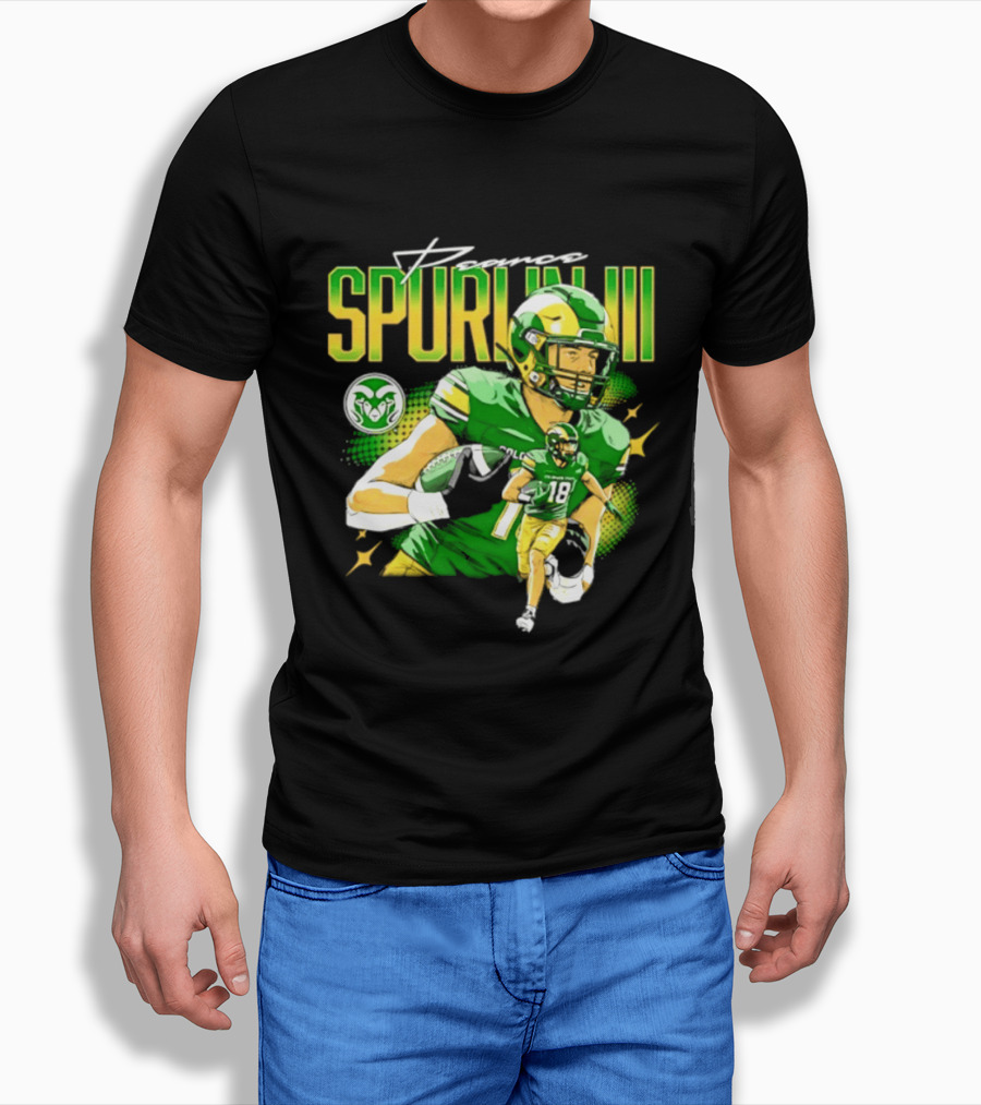 Pearce Spurlin III 18 Colorado State Rams Football NCAA T-Shirt