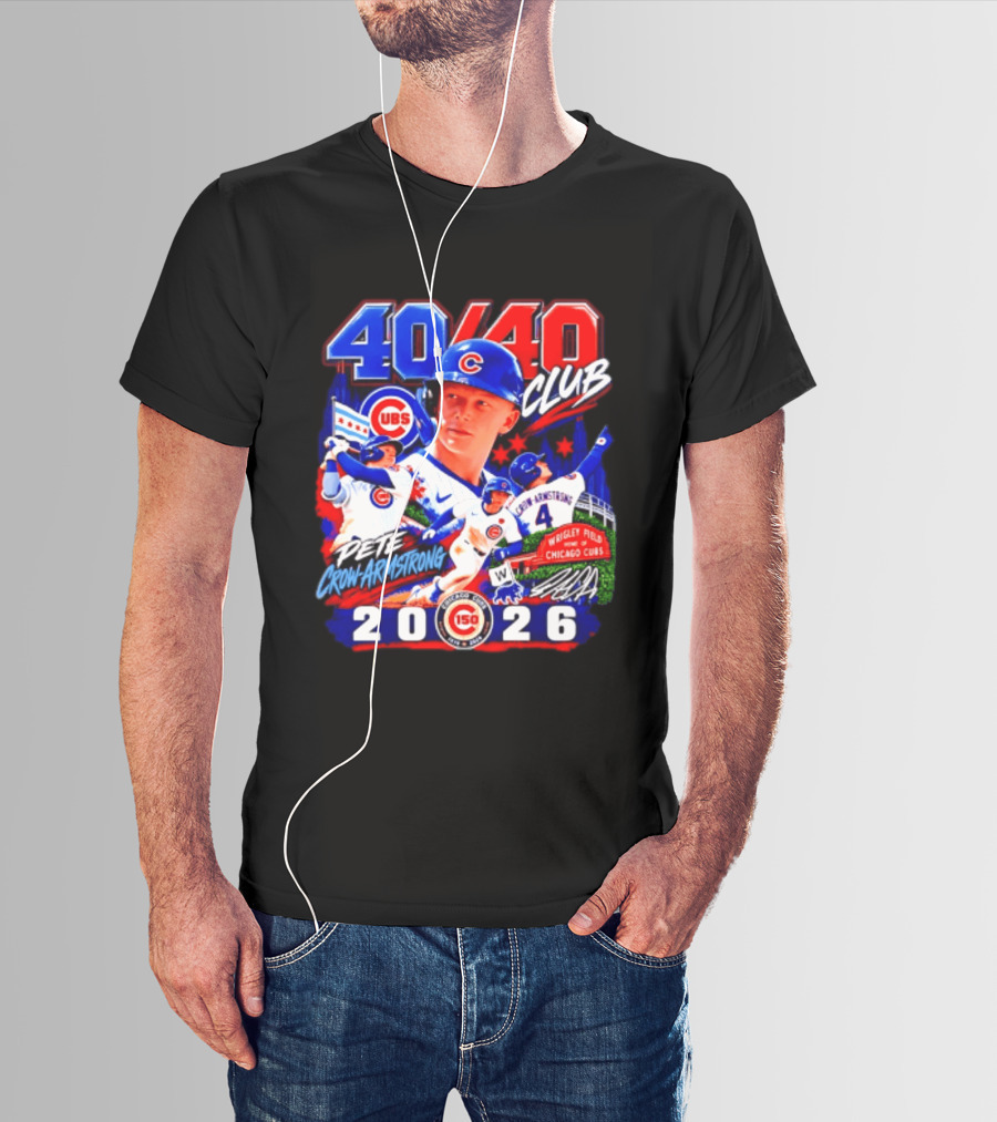 40/40 Club Pete Crow Armstrong Chicago Cubs Wrigley Field 2026 T-Shirt