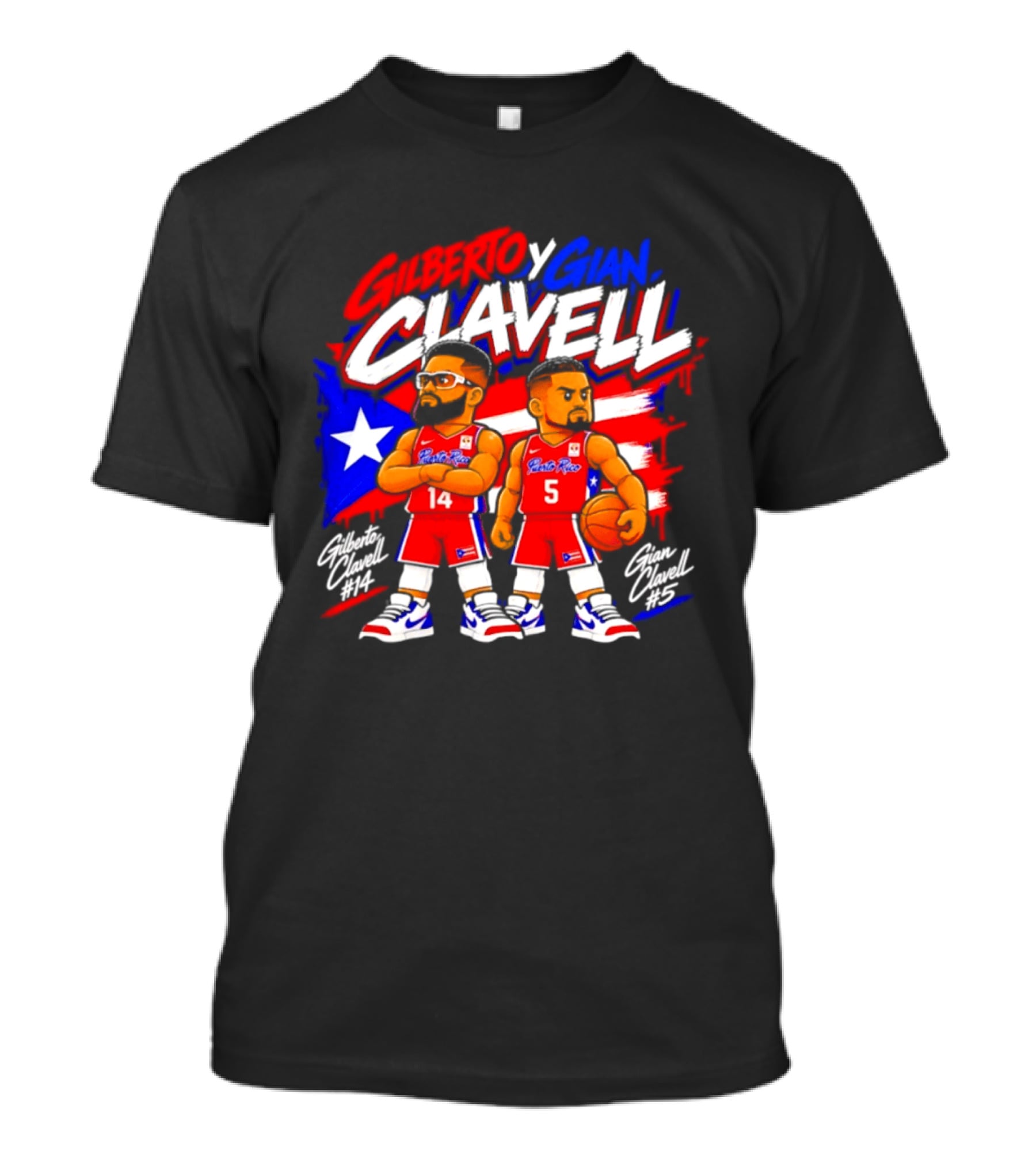 Superleague Kosovo Gilberto Clavell Y Gian Clavell Puerto Rico Basketball T-Shirt
