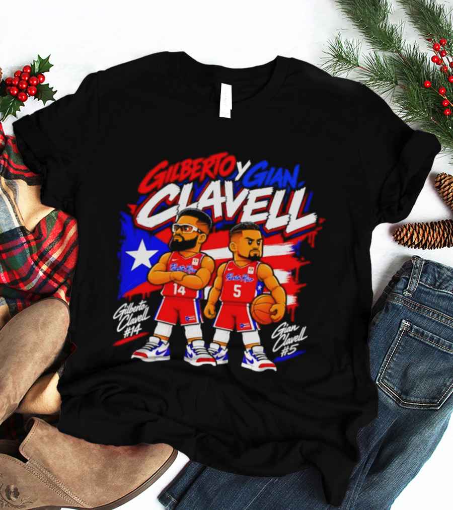 Superleague Kosovo Gilberto Clavell Y Gian Clavell Puerto Rico Basketball T-Shirt