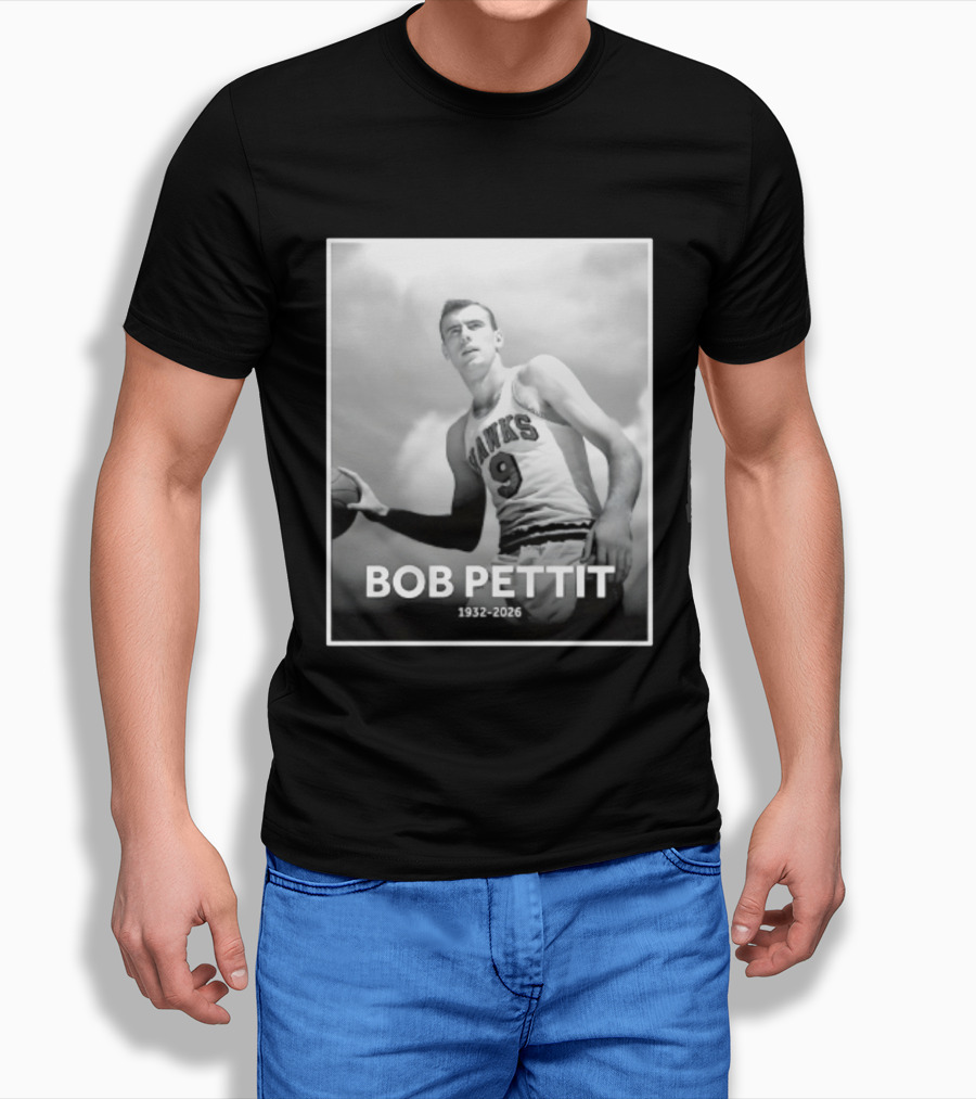 Bob Pettit 1932 2026 Hawks Basketball Legend T-Shirt