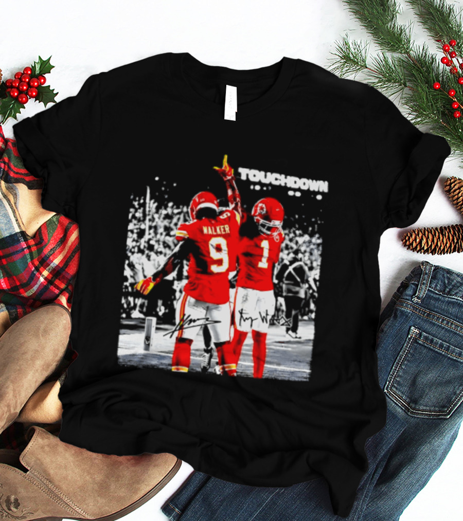 Kenneth Walker III Xavier Worthy Kansas City Chiefs Touchdown Celebration T-Shirt