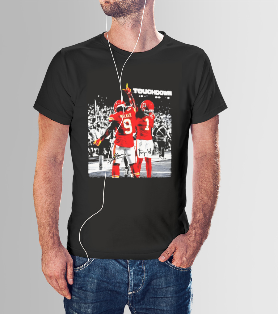 Kenneth Walker III Xavier Worthy Kansas City Chiefs Touchdown Celebration T-Shirt