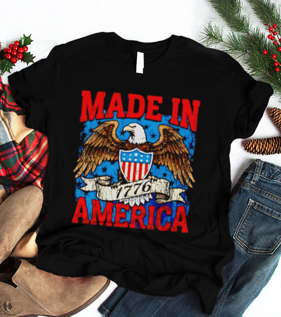 Made In America 1776 Eagle USA Patriotic T-Shirt
