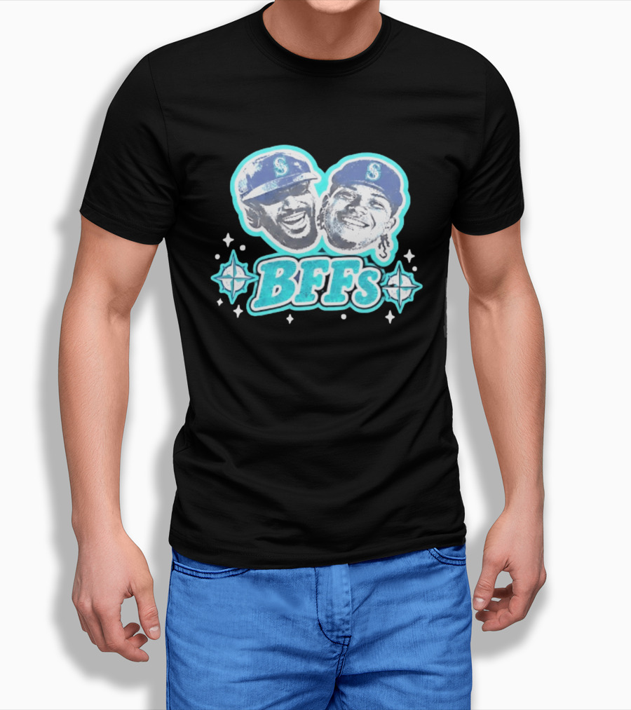 BFFs Seattle Mariners Laz Michael Arroyo Big Head T-Shirt