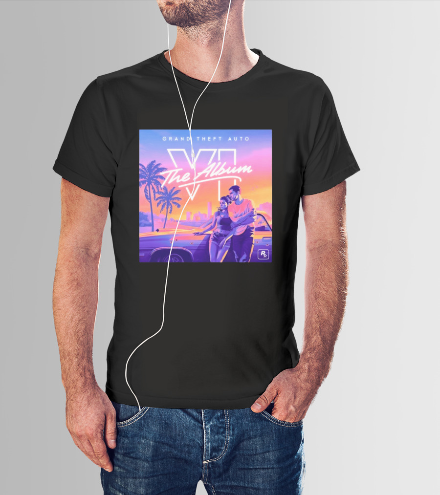 Grand Theft Auto VI The Album 2026 Retro Sunset Vibes T-Shirt
