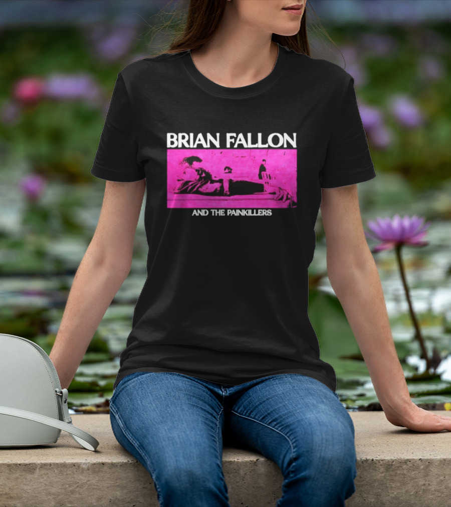 Brian Fallon And The Painkillers Pink Concert Art Gaslight Anthem T-Shirt