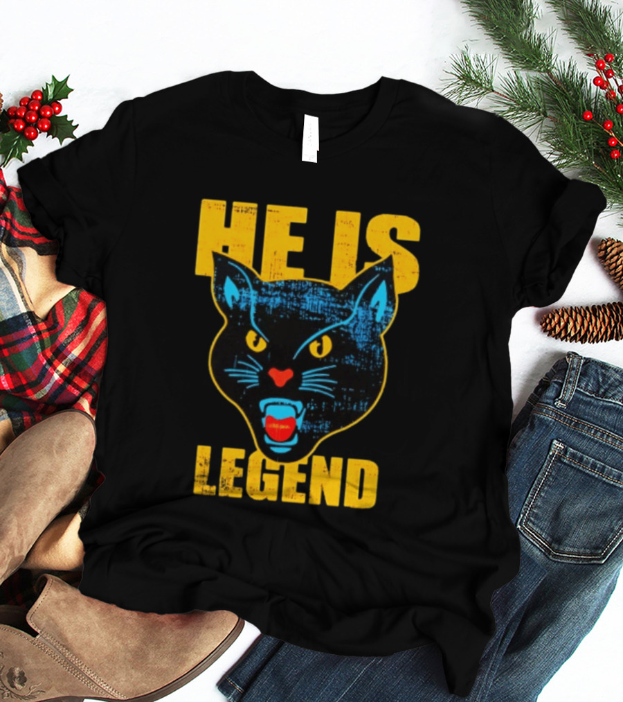 HE IS LEGEND Black Cat Fierce Panther T-Shirt