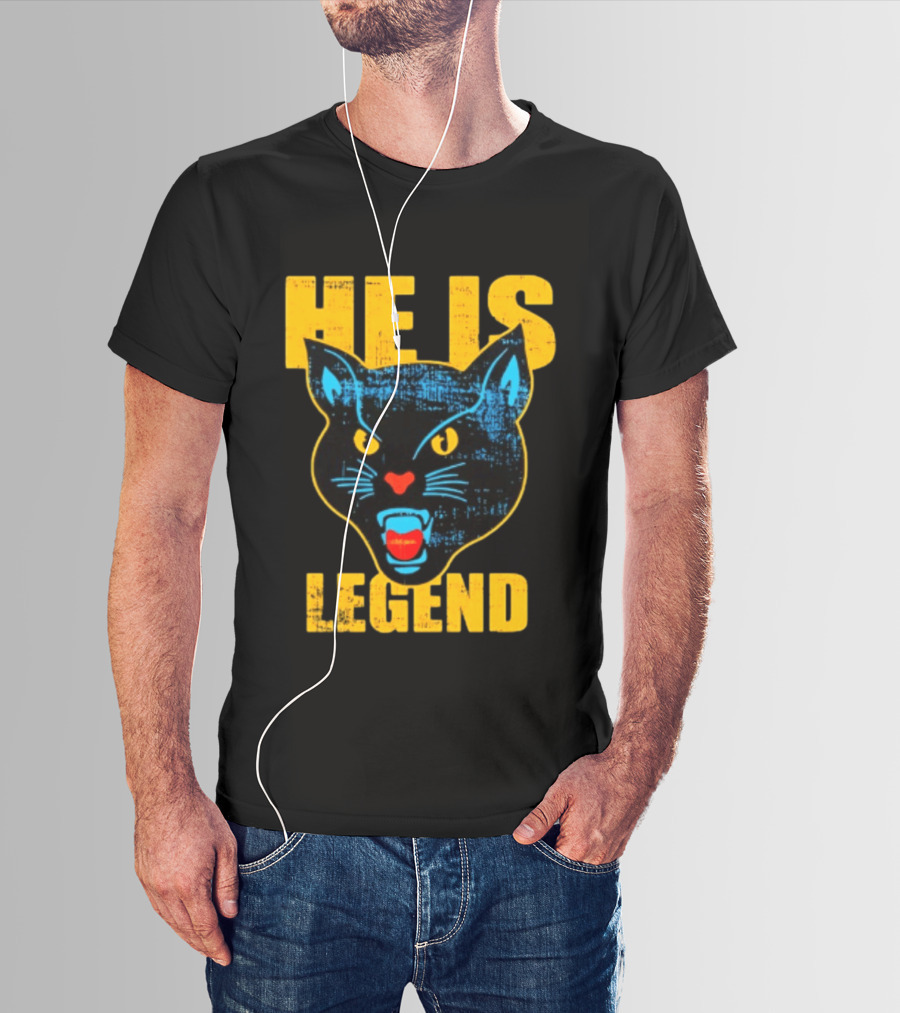 HE IS LEGEND Black Cat Fierce Panther T-Shirt