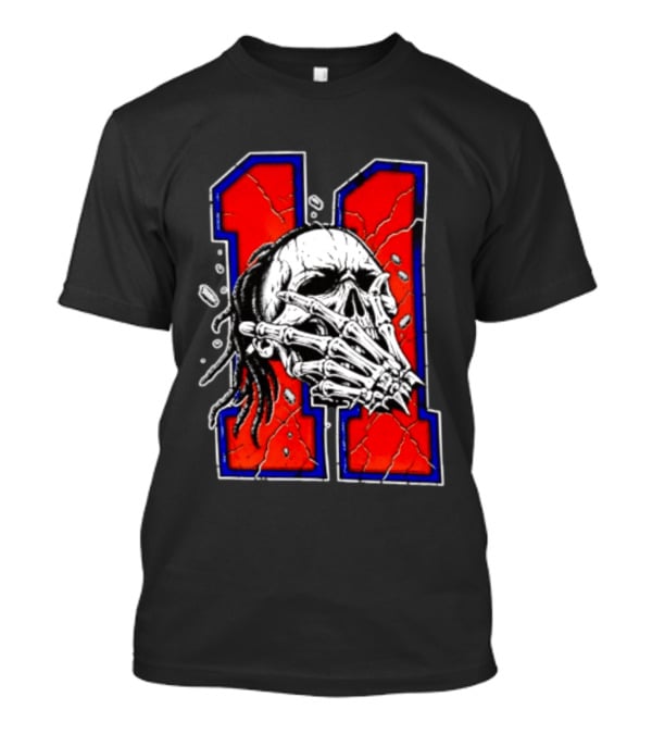 New York Knicks Jalen Brunson Captain Clutch Skull Number 11 T-Shirt