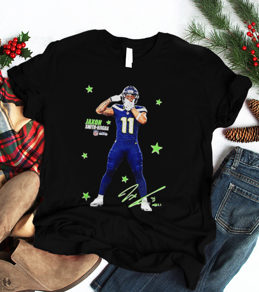 Jaxon Smith Njigba Seattle Seahawks Number 11 NFL Star Player T-Shirt