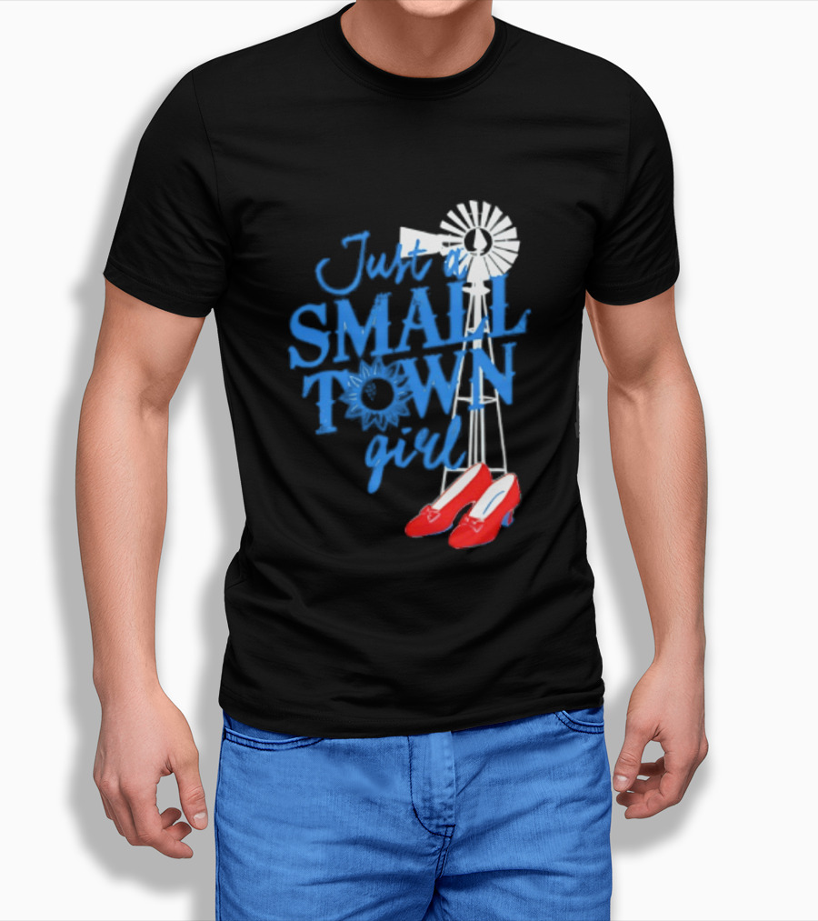 Just A Small Town Girl Ruby Slippers Windmill Wizard Of Oz T-Shirt