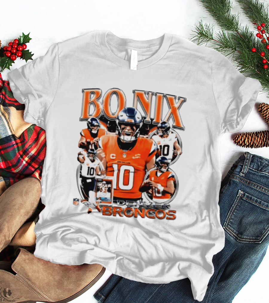Bo Nix Denver Broncos 2026 Player #10 Collage T-Shirt
