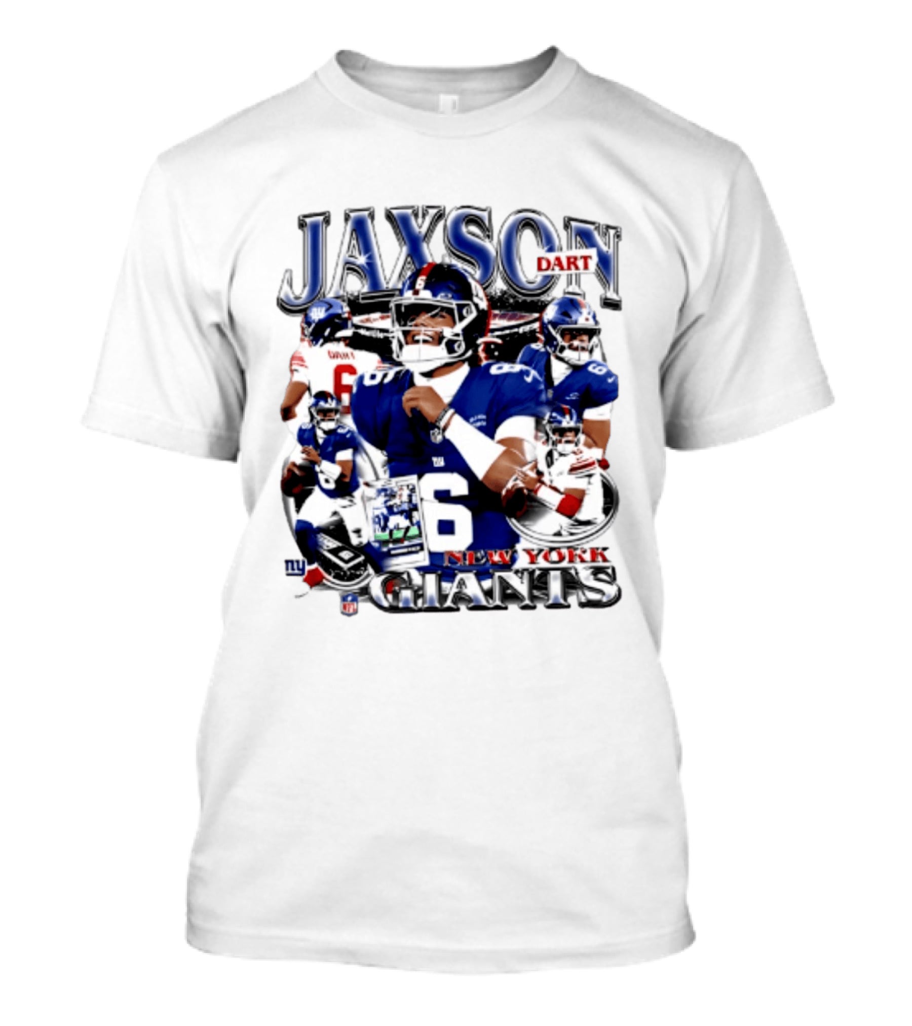 Jaxson Dart New York Giants Player Collage 2026 T-Shirt
