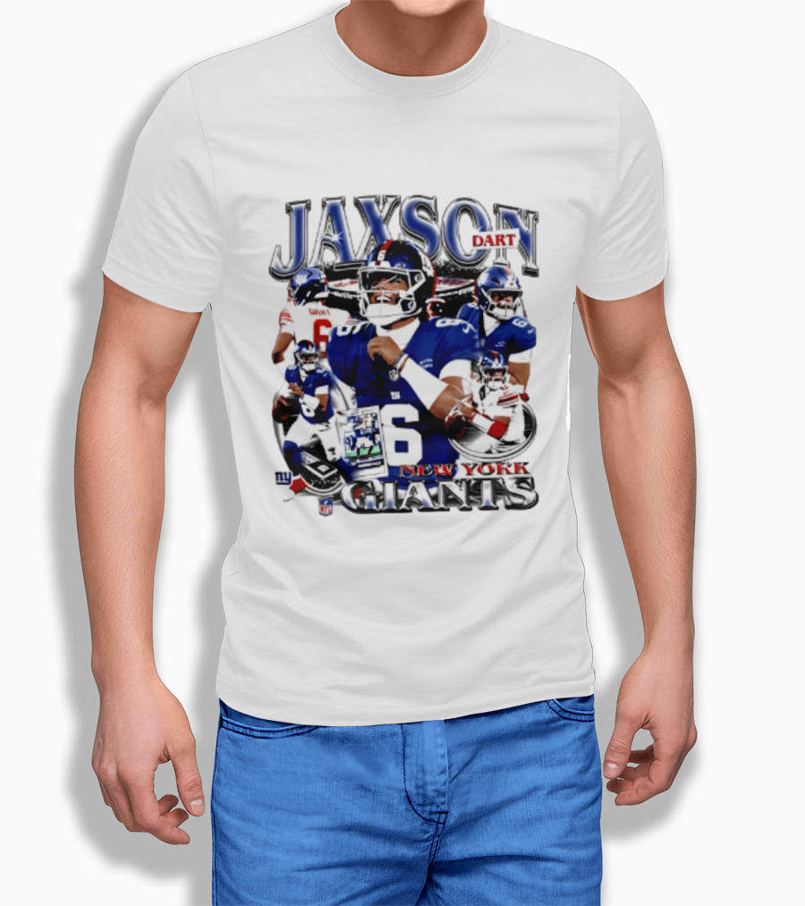 Jaxson Dart New York Giants Player Collage 2026 T-Shirt