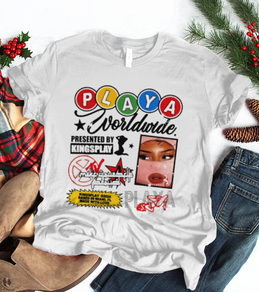 Playa Worldwide Kingsplay Miami Colorful Circles And Urban Street T-Shirt
