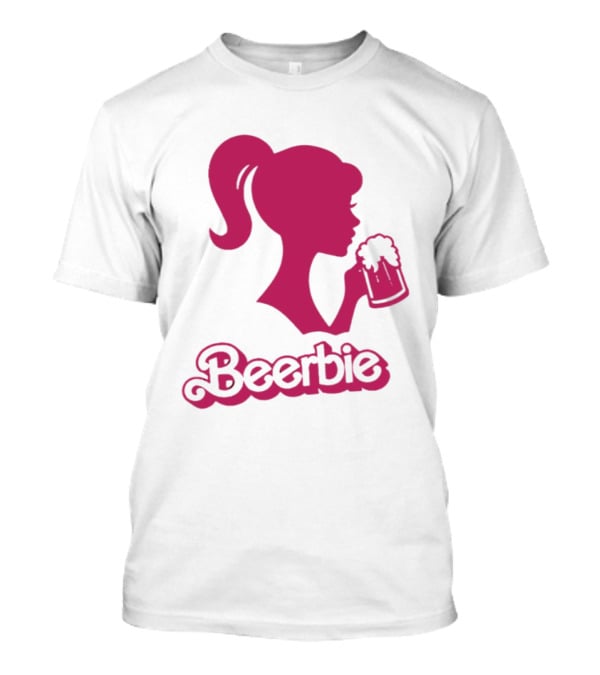 Beerbie Pink Beer Barbie Icon With Beer T-Shirt