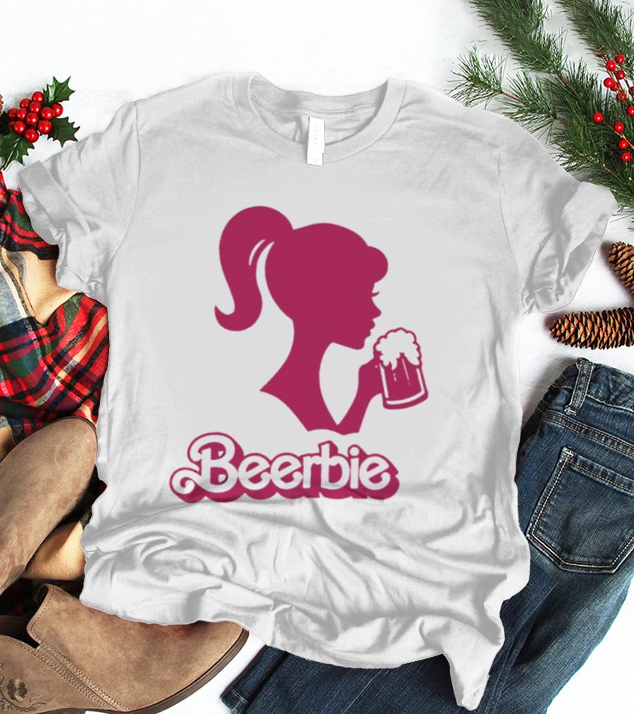 Beerbie Pink Beer Barbie Icon With Beer T-Shirt