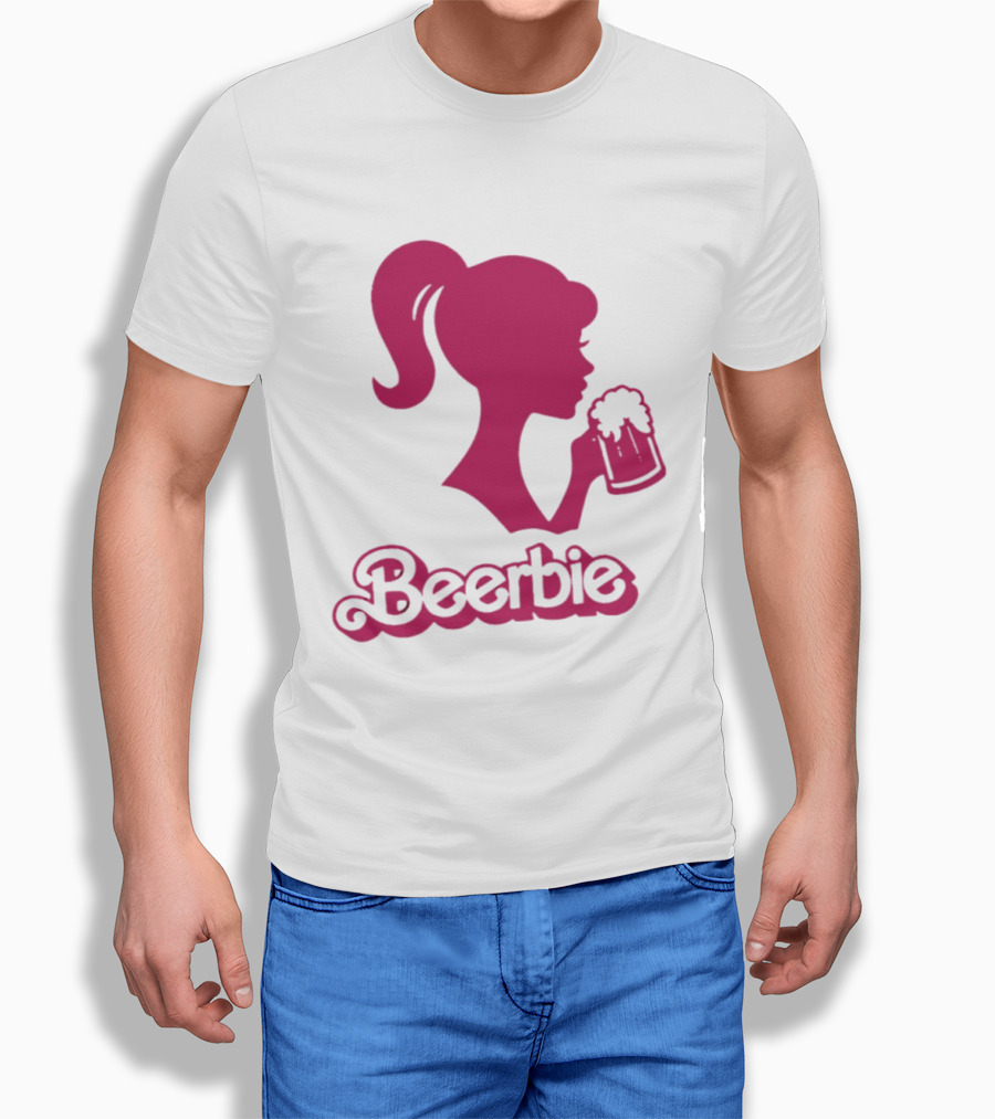 Beerbie Pink Beer Barbie Icon With Beer T-Shirt