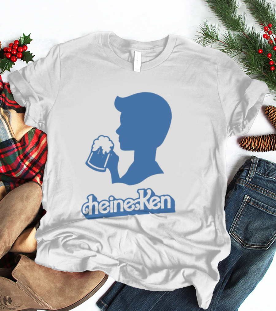 Ken Blue Beer Silhouette Heineken Play On Words T-Shirt