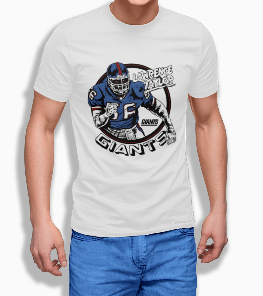 New York Giants Lawrence Taylor Football Player Vintage Pose T-Shirt