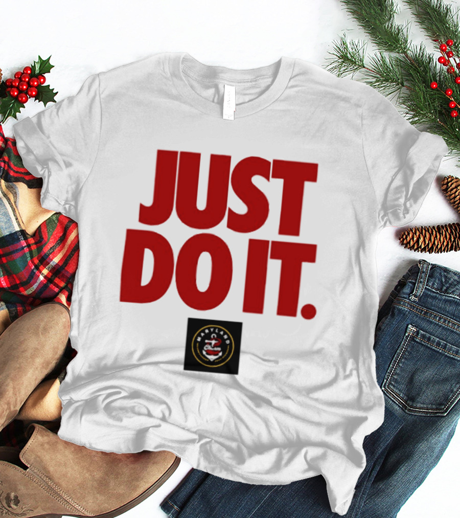 Maryland Charm Just Do It Red Text Black Circle T-Shirt