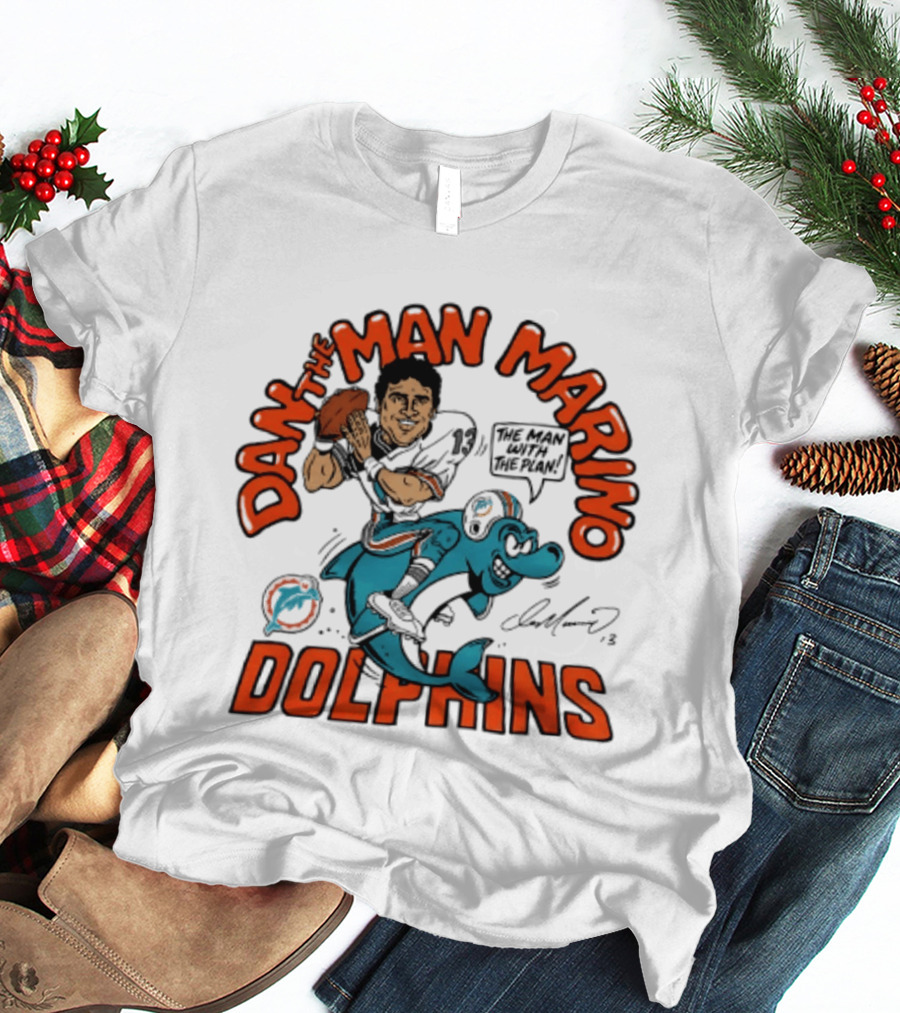 Dan The Man Marino Dolphins Football Caricature T-Shirt