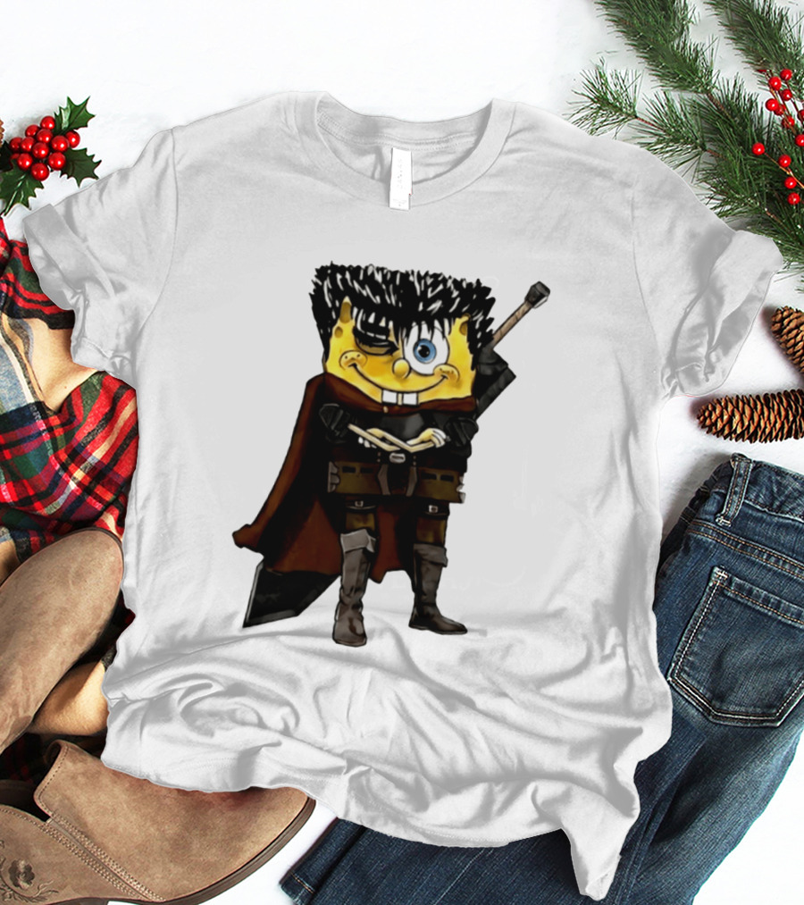 SpongeBob X Berserk Guts Crossover SpongeGuts SquarePants Character Mashup T-Shirt