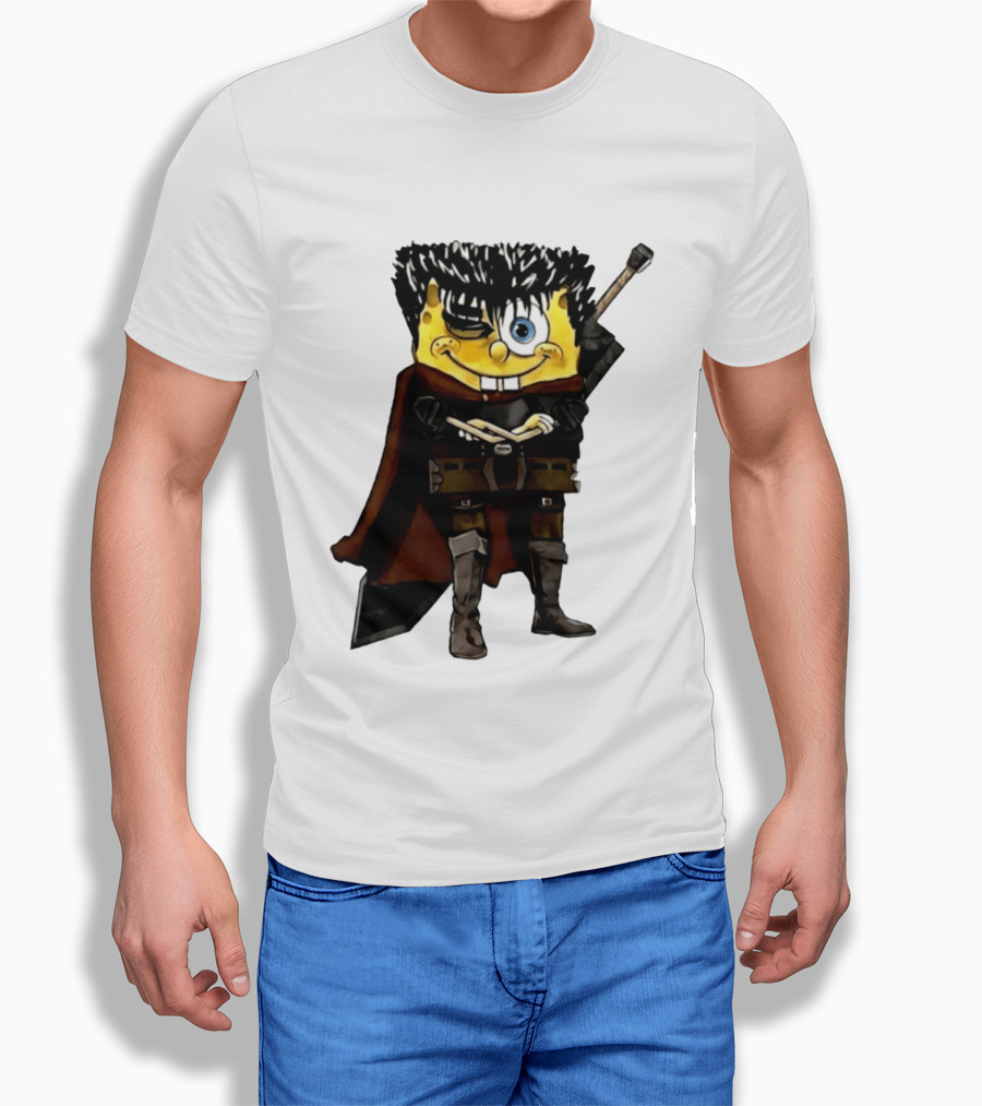 SpongeBob X Berserk Guts Crossover SpongeGuts SquarePants Character Mashup T-Shirt