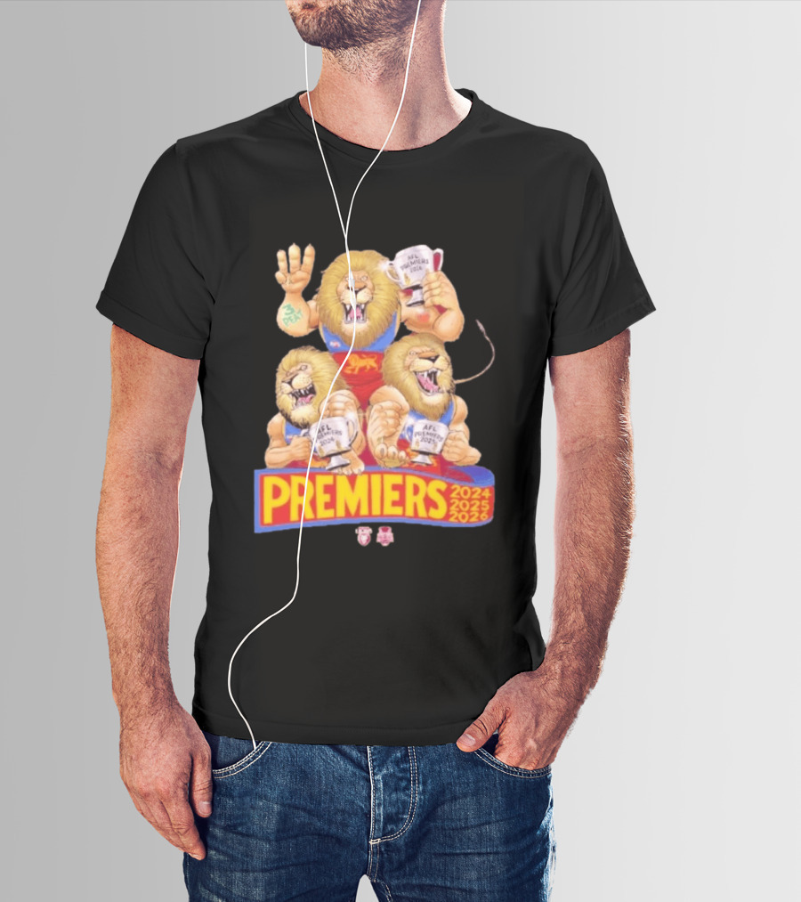 Brisbane Lions AFL Premiers 2024 2025 2026 Mark Knight T-Shirt