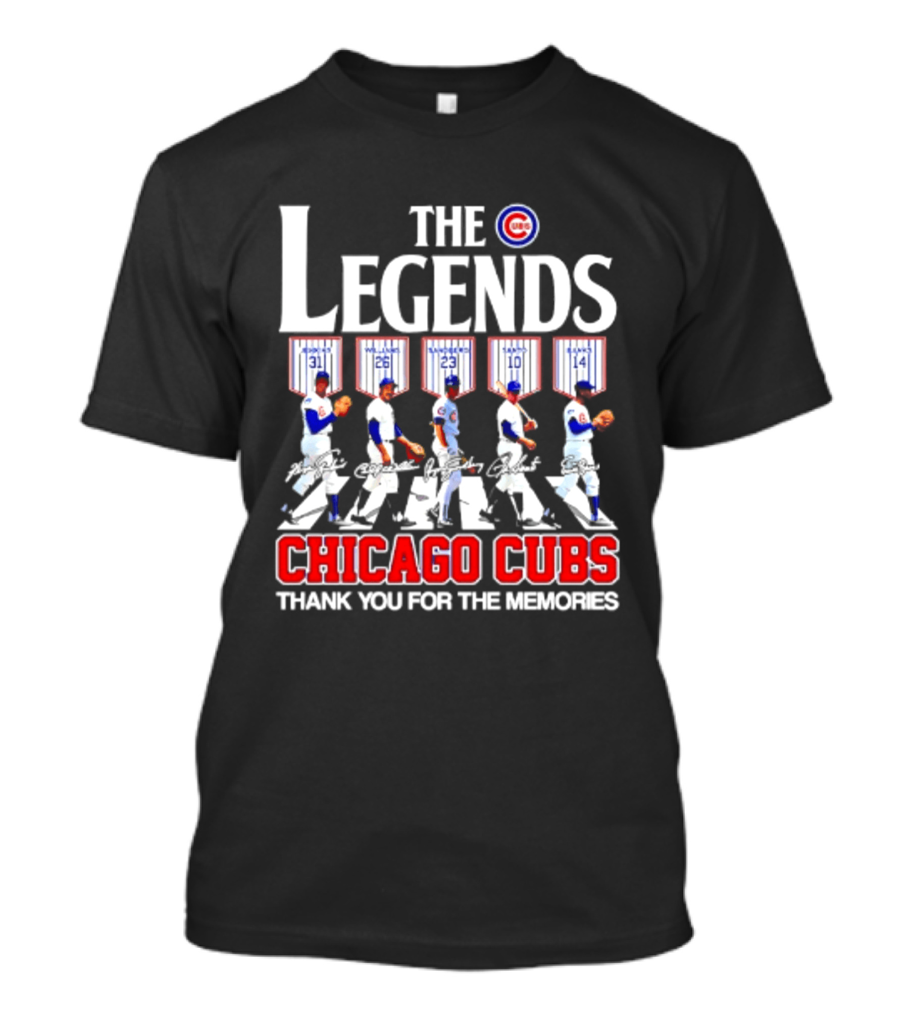 Chicago Cubs The Legends 31 23 10 14 Thank You For The Memories T-Shirt