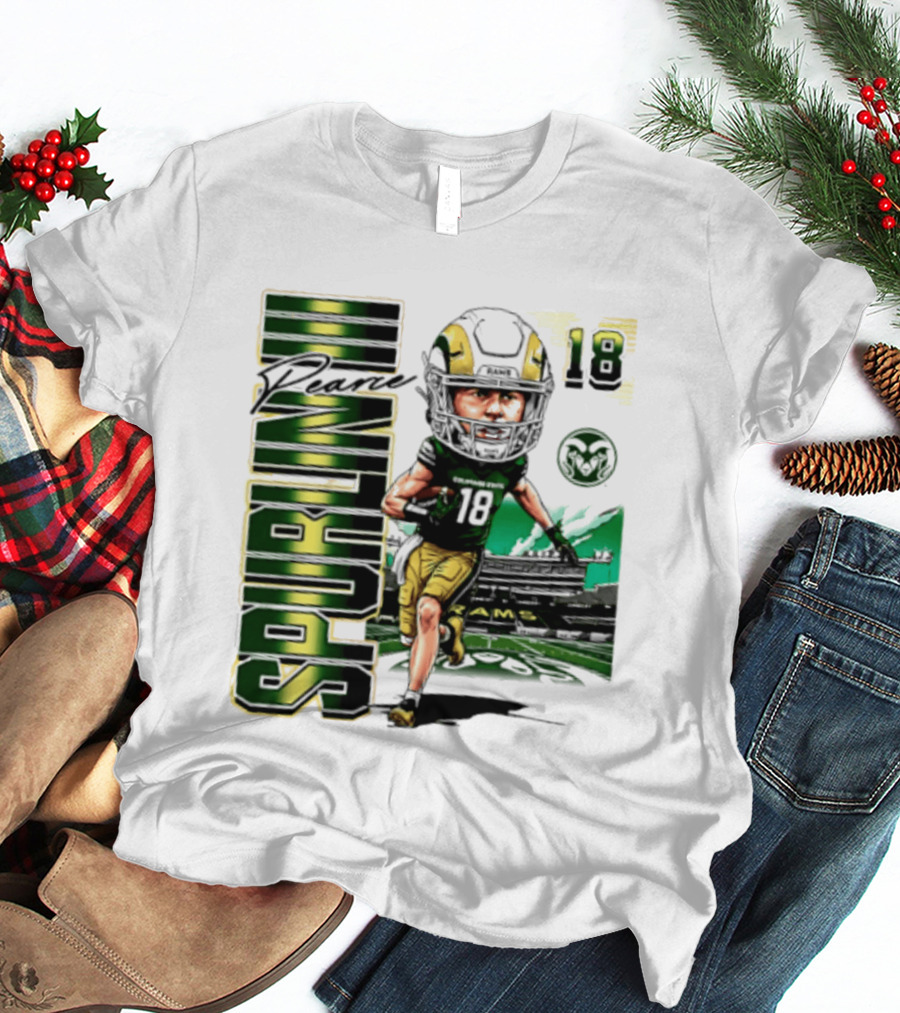 Pearce Spurlin III 18 Colorado State Rams NCAA Football Caricature T-Shirt