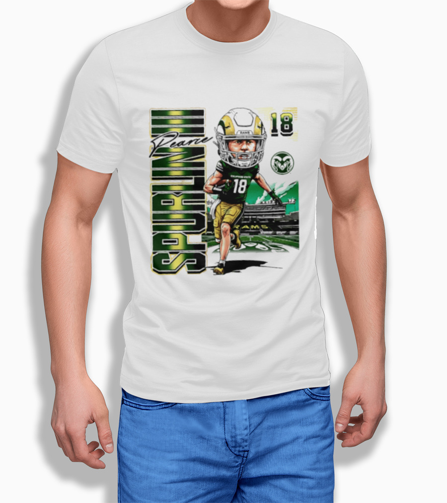 Pearce Spurlin III 18 Colorado State Rams NCAA Football Caricature T-Shirt