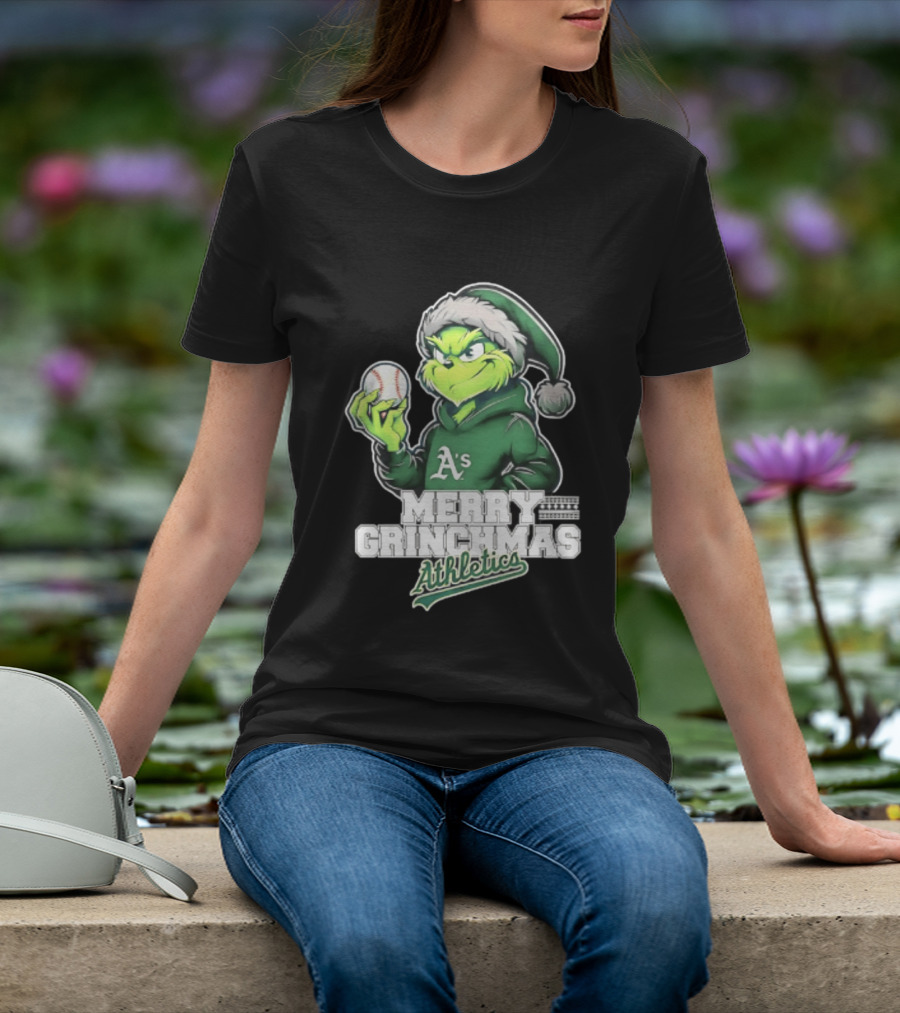 Merry Grinchmas Athletics Baseball Christmas 2026 T-Shirt