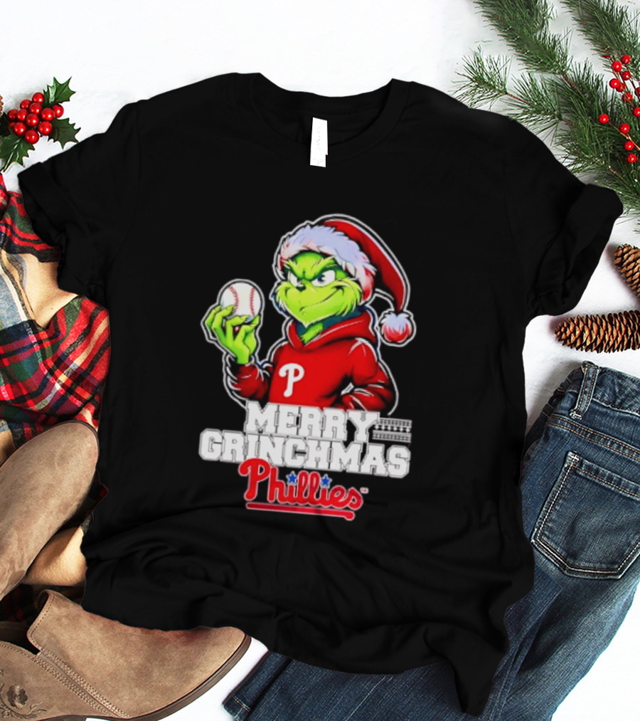 Merry Grinchmas Philadelphia Phillies Baseball Christmas 2026 T-Shirt