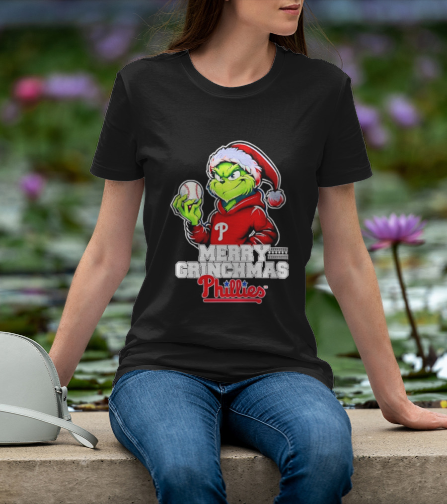 Merry Grinchmas Philadelphia Phillies Baseball Christmas 2026 T-Shirt
