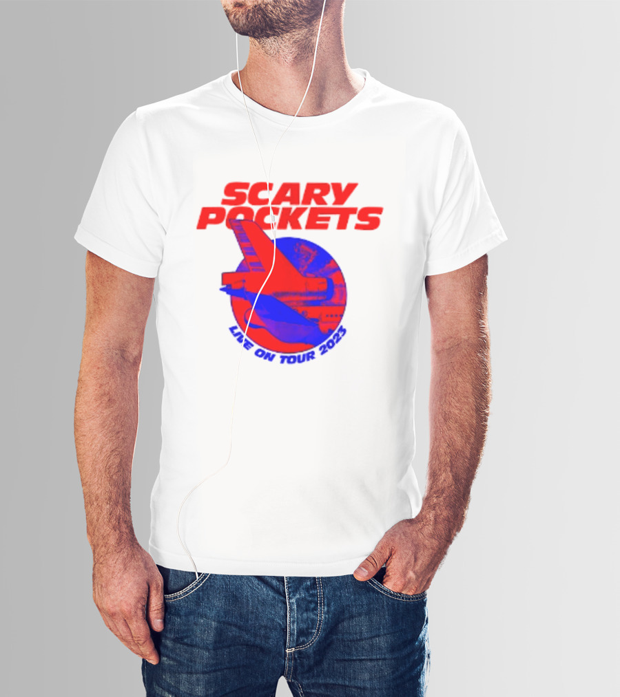 Scary Pockets Live On Tour 2023 Bold Red Airplane T-Shirt