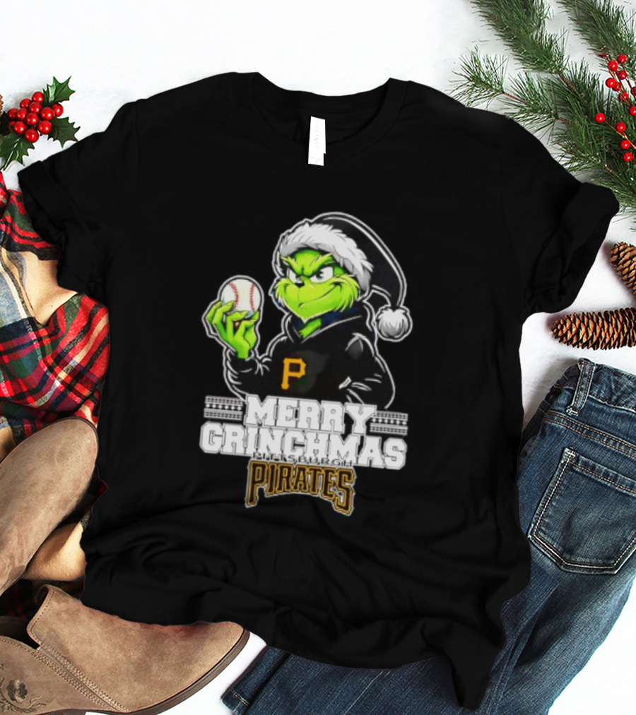 Merry Grinchmas Pittsburgh Pirates Baseball Christmas 2026 T-Shirt