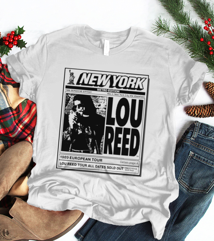 New York Metro Edition Lou Reed 1989 European Tour All Dates Sold Out T-Shirt