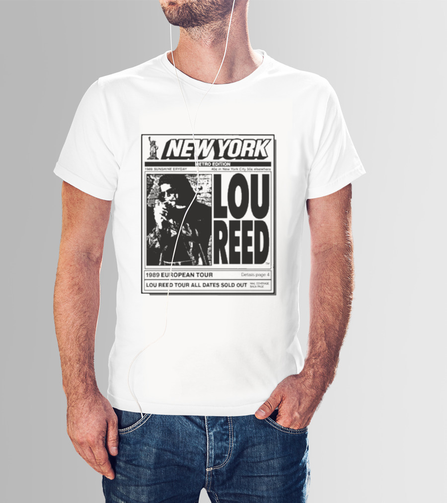 New York Metro Edition Lou Reed 1989 European Tour All Dates Sold Out T-Shirt