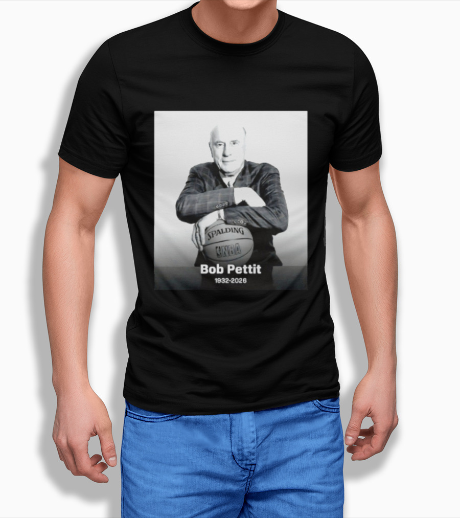 Bob Pettit 1932 2026 Spalding NBA Naismith Hall Of Famer T-Shirt