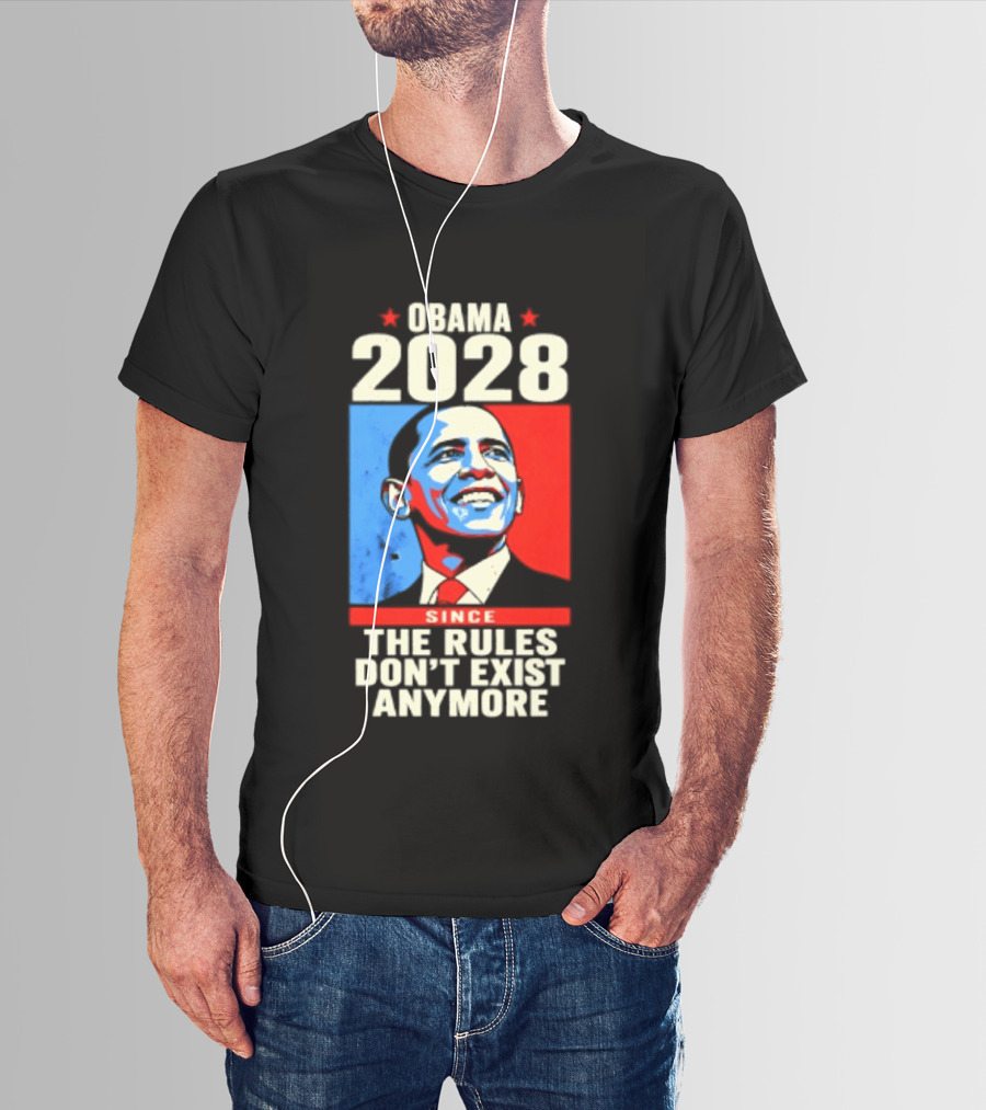 Obama 2028 Since The Rules Don't Exist Anymore Iconic Red And Blue T-Shirt