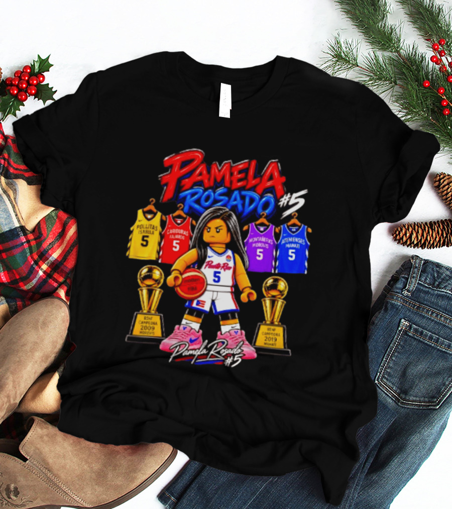 Pamela Rosado #5 Puerto Rico Champion Legacy Basketball Jerseys And Trophies T-Shirt