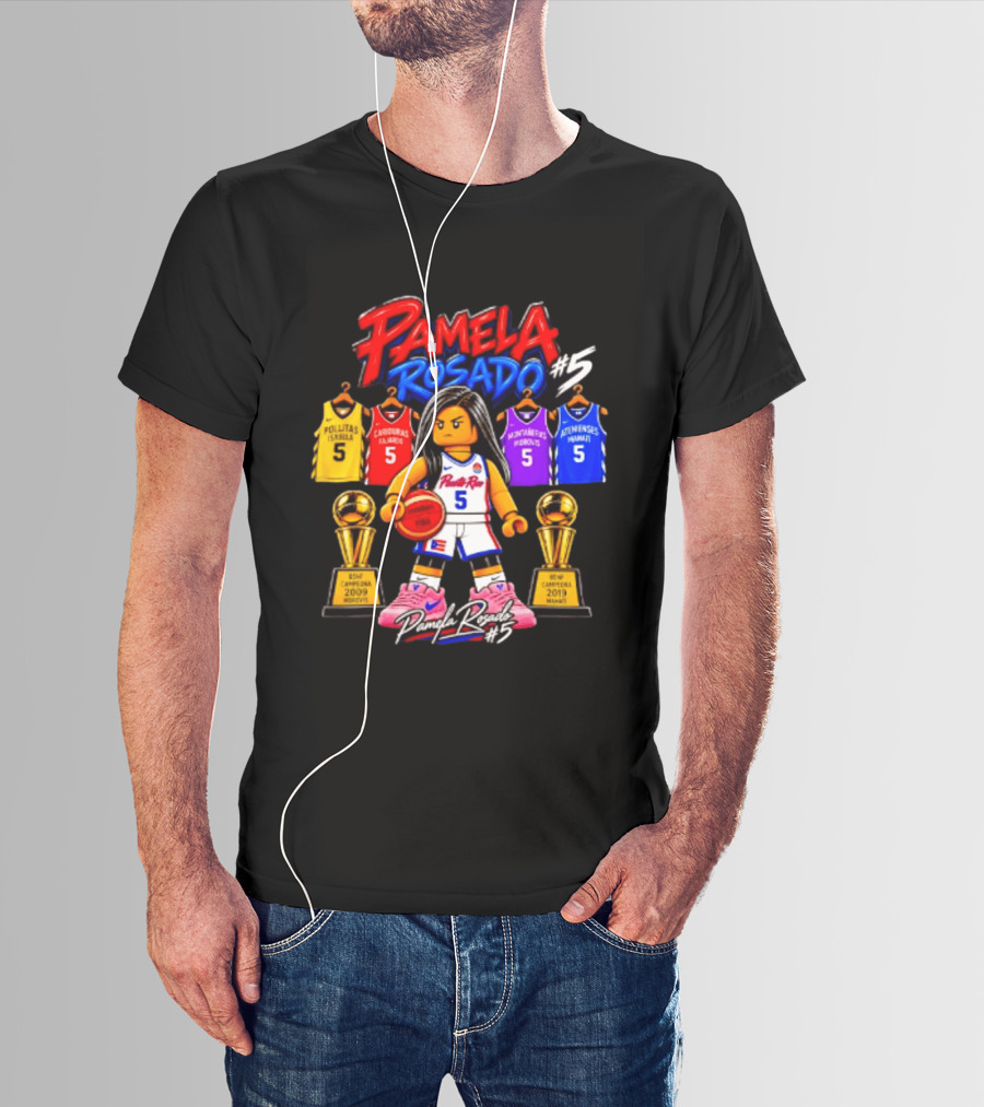 Pamela Rosado #5 Puerto Rico Champion Legacy Basketball Jerseys And Trophies T-Shirt