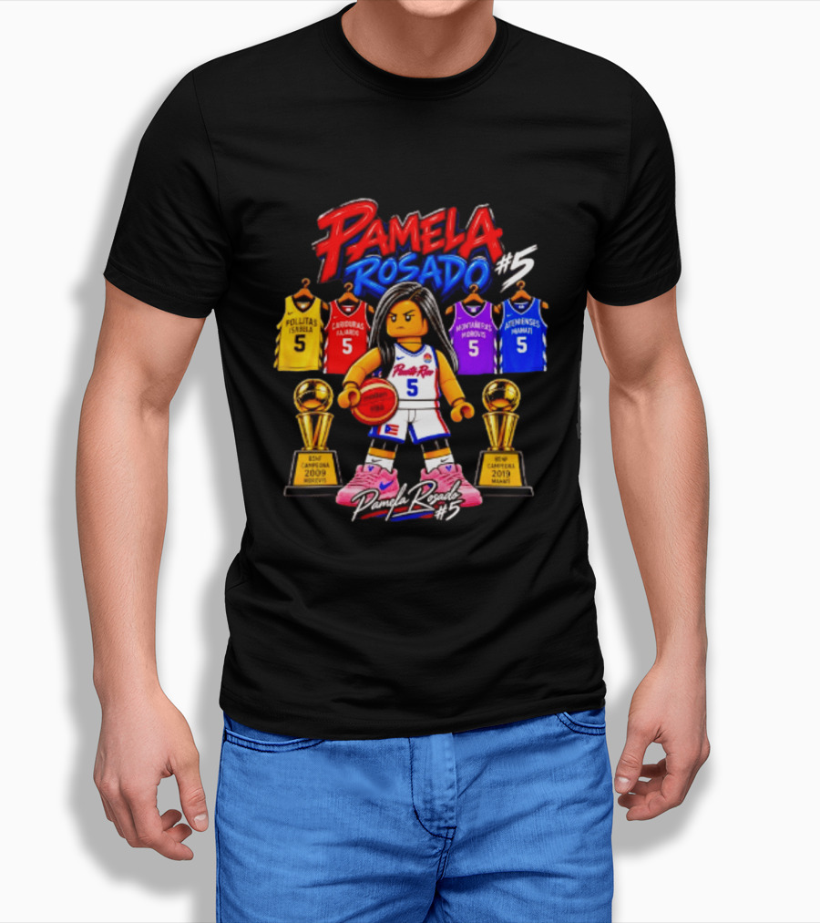 Pamela Rosado #5 Puerto Rico Champion Legacy Basketball Jerseys And Trophies T-Shirt