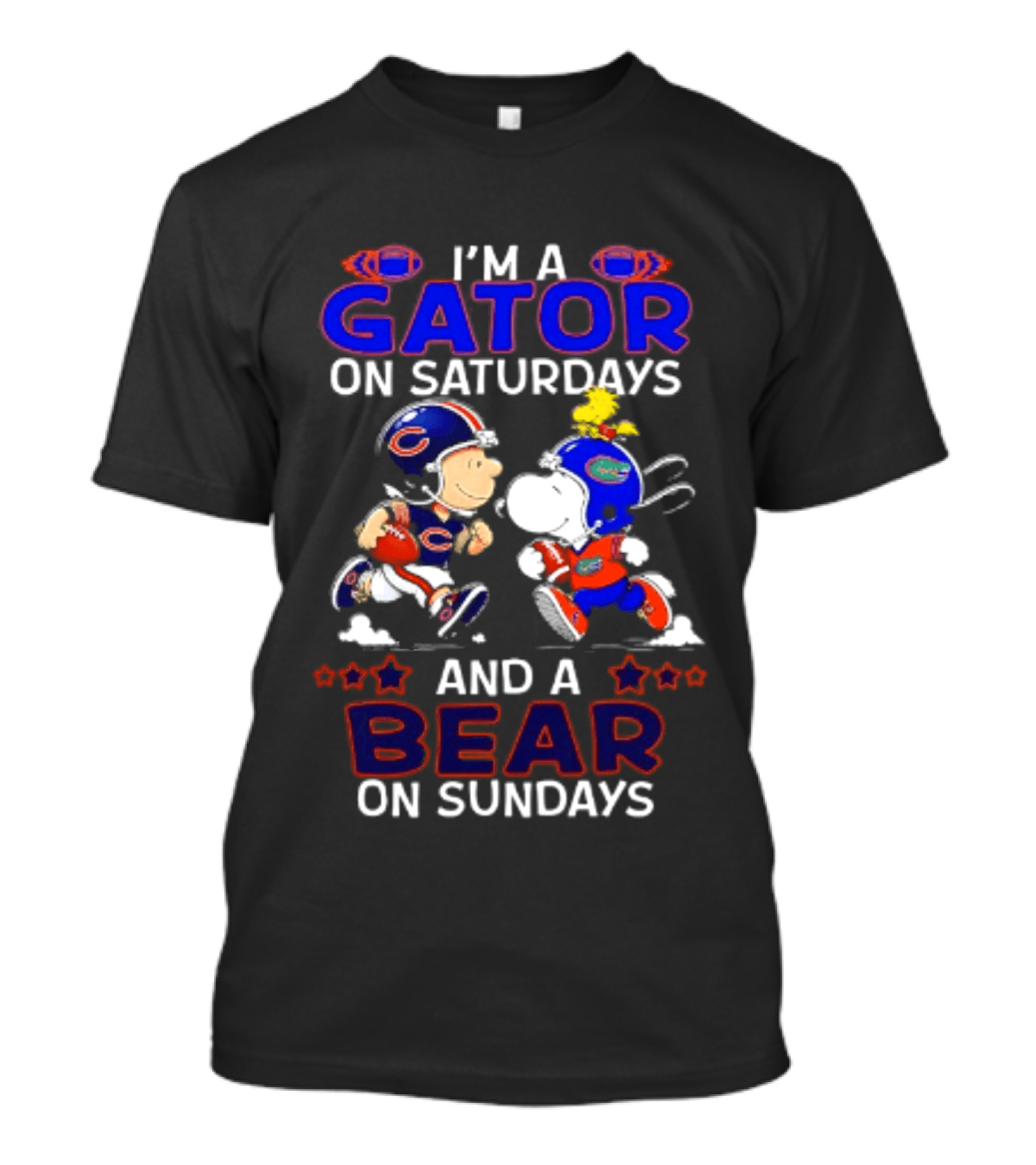 Peanuts I'm A Gator On Saturdays And A Bear On Sundays Football T-Shirt