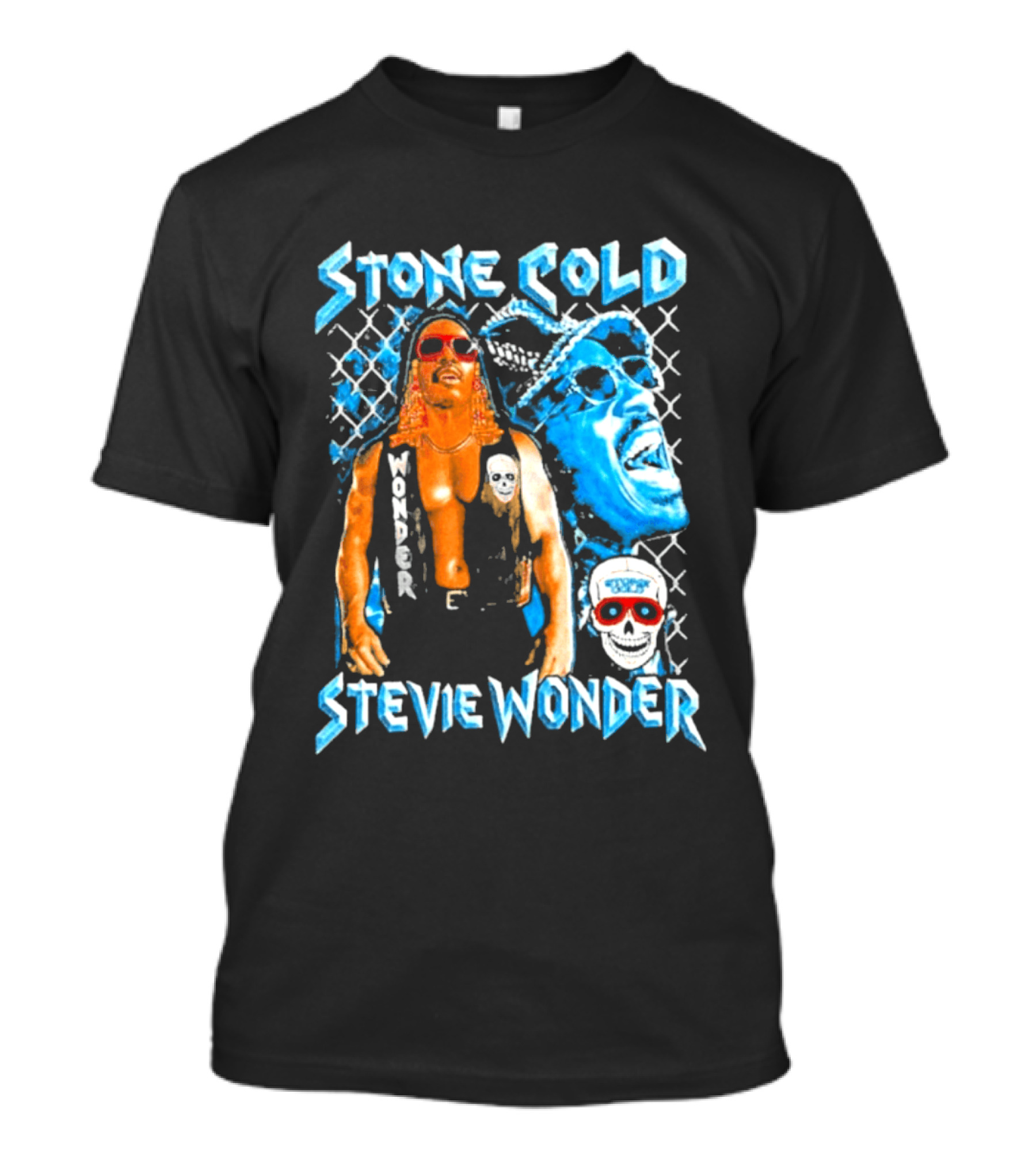 Stone Cold Stevie Wonder Collaboration Red Sunglasses T-Shirt