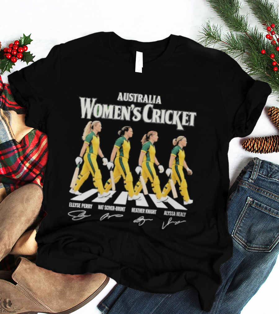 Australia Womens Cricket Abbey Road Ellyse Perry Nat Sciver Brunt Heather Knight Alyssa Healy T-Shirt