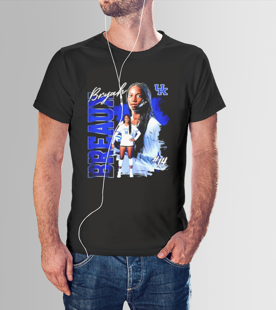 Bryah Breaux 14 Kentucky Wildcats Volleyball UK T-Shirt